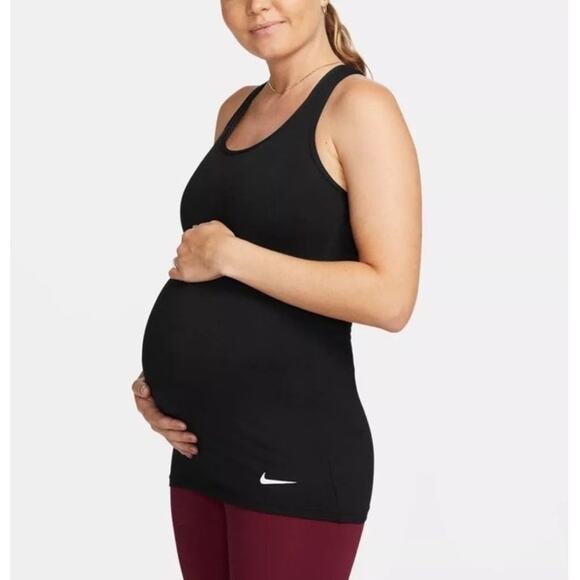 Nike Tops - Nike Dri Fit Maternity Large Tank Top Racerback Black Stretch Sweat Wicking